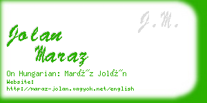 jolan maraz business card